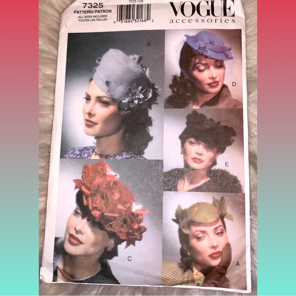 Vogue sewing pattern hats collection